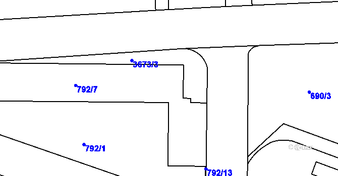 Parcela st. 792/6 v KÚ Břevnov, Katastrální mapa