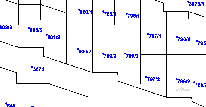Parcela st. 799/2 v KÚ Břevnov, Katastrální mapa