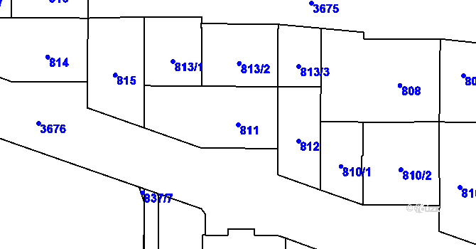 Parcela st. 811 v KÚ Břevnov, Katastrální mapa