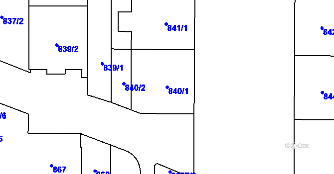 Parcela st. 840/1 v KÚ Břevnov, Katastrální mapa