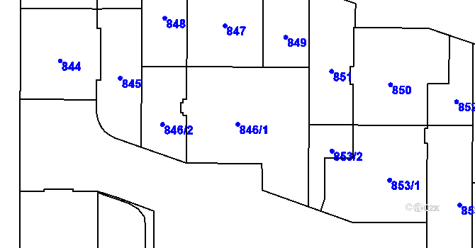 Parcela st. 846/1 v KÚ Břevnov, Katastrální mapa