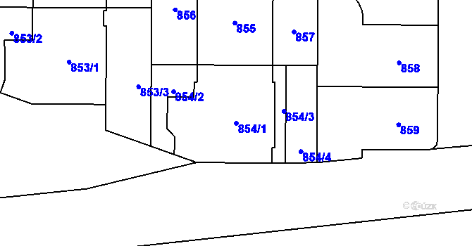 Parcela st. 854/1 v KÚ Břevnov, Katastrální mapa