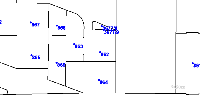 Parcela st. 862 v KÚ Břevnov, Katastrální mapa