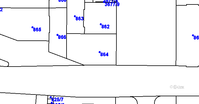 Parcela st. 864 v KÚ Břevnov, Katastrální mapa