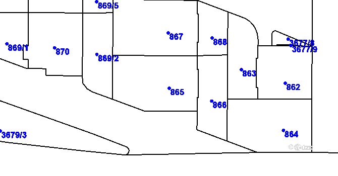 Parcela st. 865 v KÚ Břevnov, Katastrální mapa