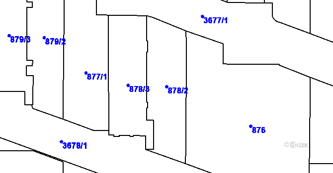 Parcela st. 878/2 v KÚ Břevnov, Katastrální mapa