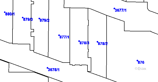 Parcela st. 878/3 v KÚ Břevnov, Katastrální mapa
