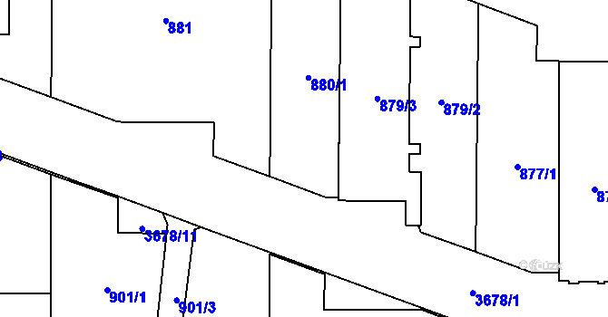 Parcela st. 879/1 v KÚ Břevnov, Katastrální mapa