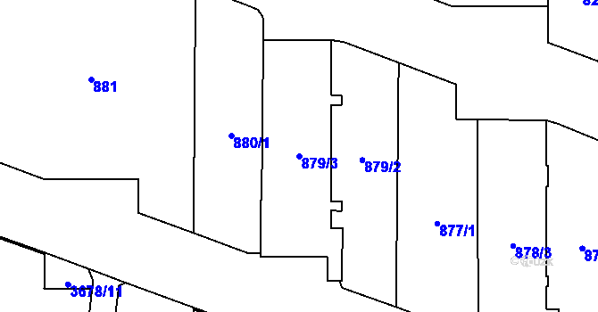 Parcela st. 879/3 v KÚ Břevnov, Katastrální mapa