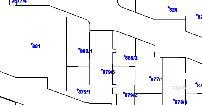 Parcela st. 880/3 v KÚ Břevnov, Katastrální mapa