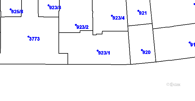 Parcela st. 923/1 v KÚ Břevnov, Katastrální mapa