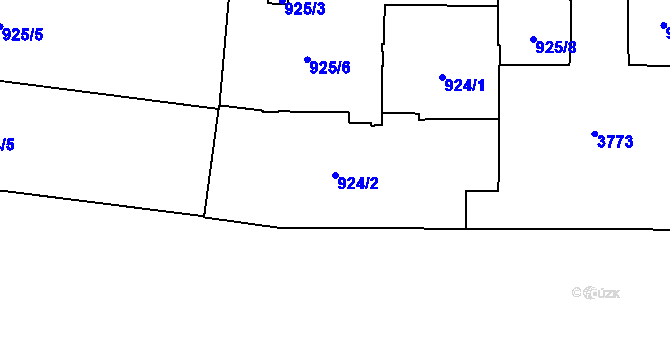 Parcela st. 924/2 v KÚ Břevnov, Katastrální mapa