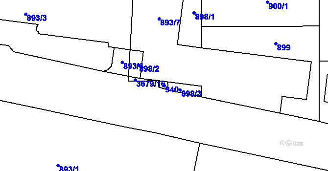 Parcela st. 940 v KÚ Břevnov, Katastrální mapa