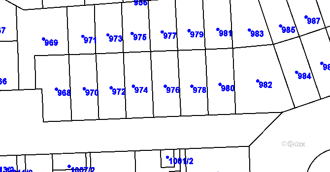 Parcela st. 976 v KÚ Břevnov, Katastrální mapa