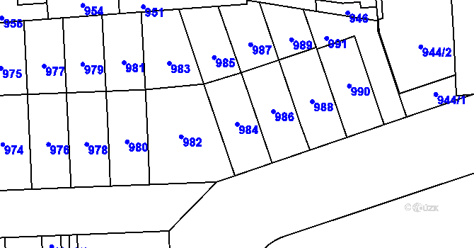 Parcela st. 984 v KÚ Břevnov, Katastrální mapa