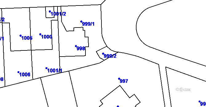 Parcela st. 999/2 v KÚ Břevnov, Katastrální mapa