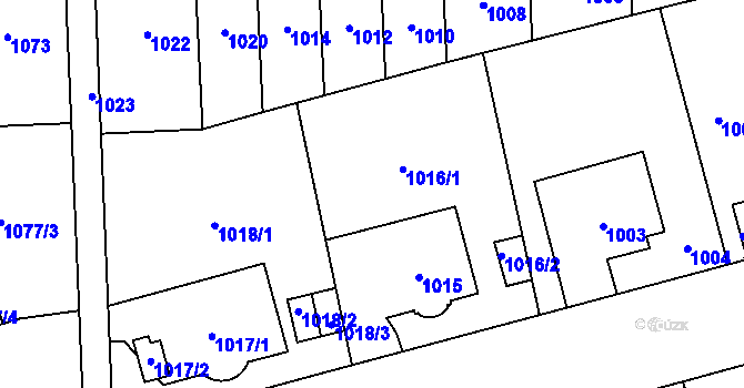Parcela st. 1016 v KÚ Břevnov, Katastrální mapa