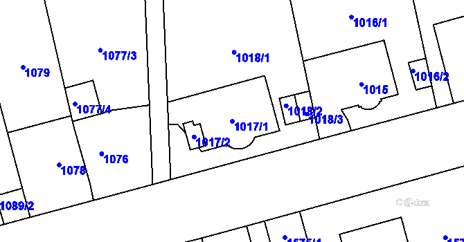 Parcela st. 1017 v KÚ Břevnov, Katastrální mapa