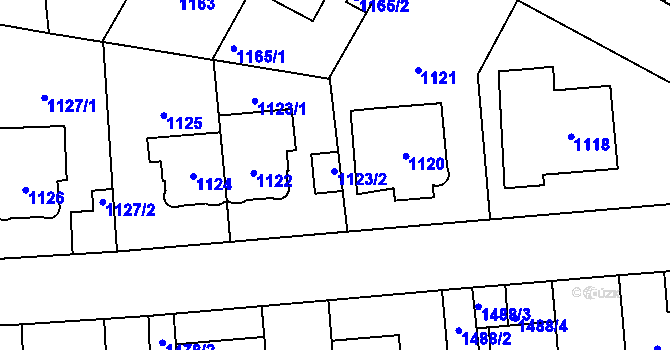 Parcela st. 1123/2 v KÚ Břevnov, Katastrální mapa