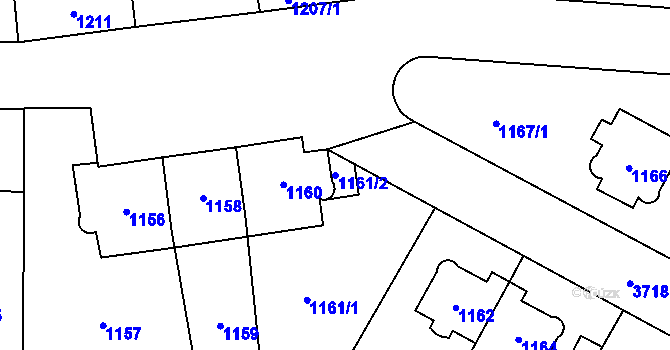 Parcela st. 1161/2 v KÚ Břevnov, Katastrální mapa