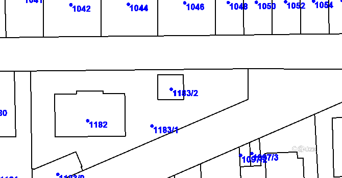 Parcela st. 1183/2 v KÚ Břevnov, Katastrální mapa
