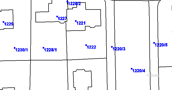 Parcela st. 1222 v KÚ Břevnov, Katastrální mapa