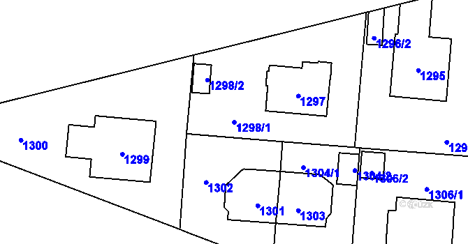 Parcela st. 1298/1 v KÚ Břevnov, Katastrální mapa