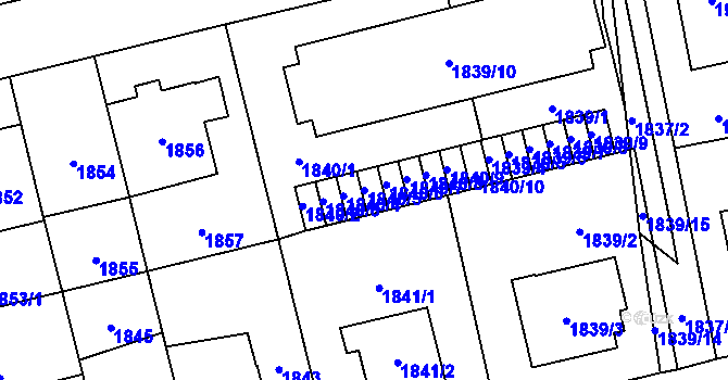 Parcela st. 1840/5 v KÚ Břevnov, Katastrální mapa