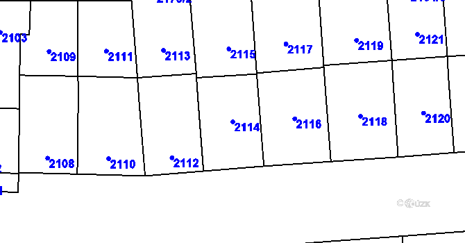 Parcela st. 2114 v KÚ Břevnov, Katastrální mapa