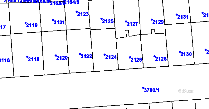 Parcela st. 2124 v KÚ Břevnov, Katastrální mapa