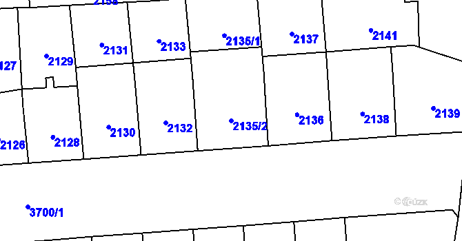 Parcela st. 2135/2 v KÚ Břevnov, Katastrální mapa