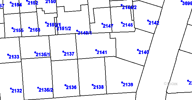 Parcela st. 2141 v KÚ Břevnov, Katastrální mapa