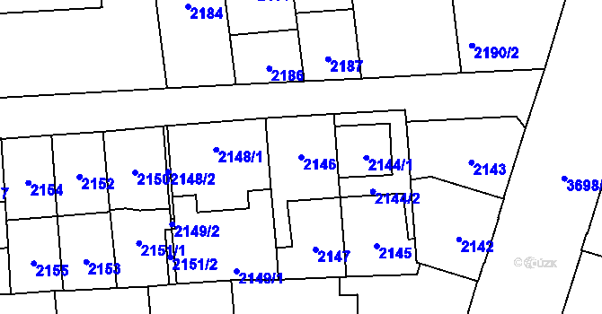 Parcela st. 2146 v KÚ Břevnov, Katastrální mapa