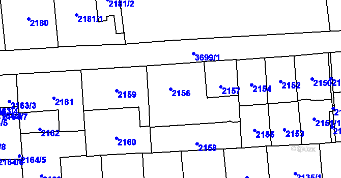 Parcela st. 2156 v KÚ Břevnov, Katastrální mapa