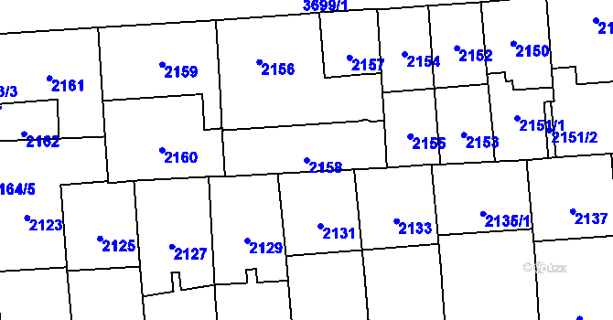 Parcela st. 2158 v KÚ Břevnov, Katastrální mapa