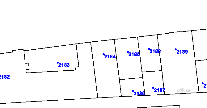 Parcela st. 2184 v KÚ Břevnov, Katastrální mapa