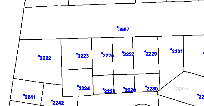 Parcela st. 2225 v KÚ Břevnov, Katastrální mapa