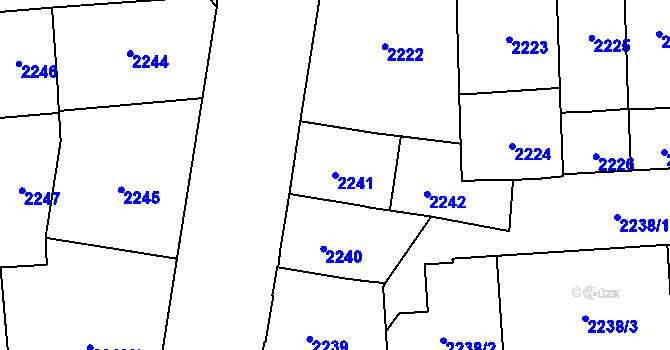 Parcela st. 2241 v KÚ Břevnov, Katastrální mapa