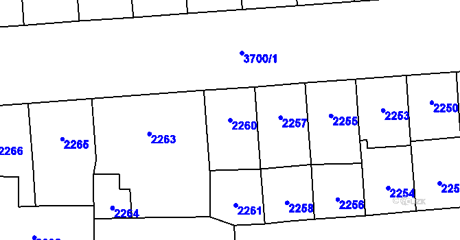 Parcela st. 2260 v KÚ Břevnov, Katastrální mapa