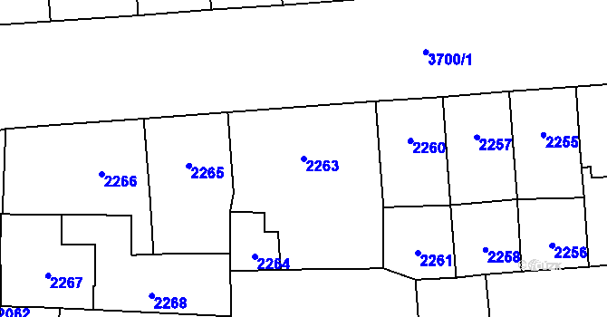 Parcela st. 2263 v KÚ Břevnov, Katastrální mapa