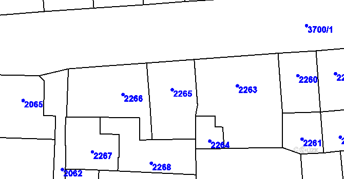 Parcela st. 2265 v KÚ Břevnov, Katastrální mapa