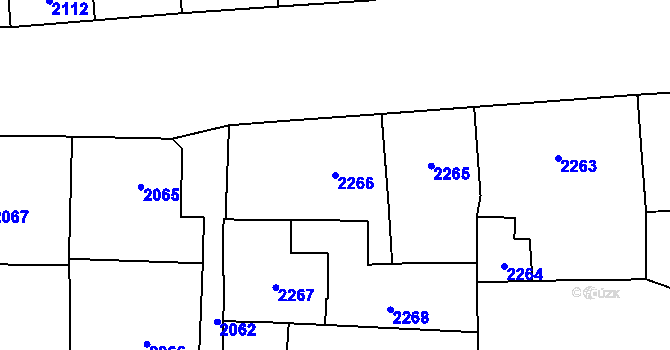 Parcela st. 2266 v KÚ Břevnov, Katastrální mapa