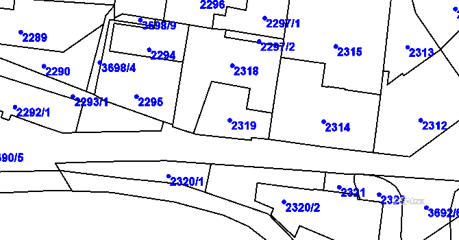 Parcela st. 2319 v KÚ Břevnov, Katastrální mapa