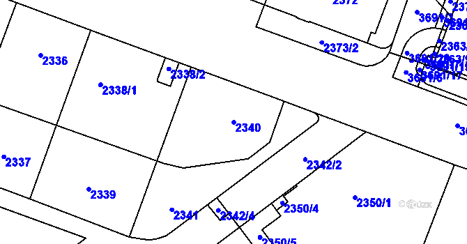 Parcela st. 2340 v KÚ Břevnov, Katastrální mapa