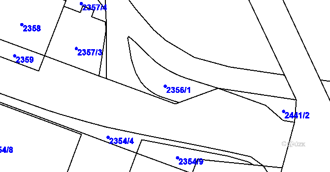 Parcela st. 2356/1 v KÚ Břevnov, Katastrální mapa