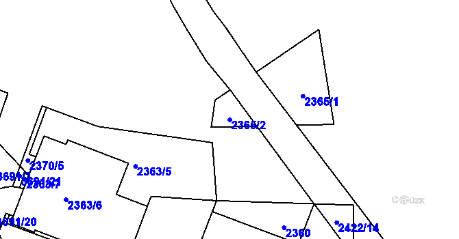 Parcela st. 2365/2 v KÚ Břevnov, Katastrální mapa