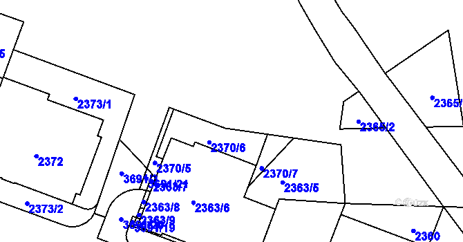 Parcela st. 2369 v KÚ Břevnov, Katastrální mapa