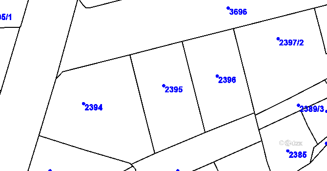 Parcela st. 2395 v KÚ Břevnov, Katastrální mapa