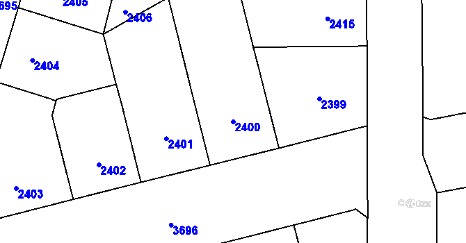 Parcela st. 2400 v KÚ Břevnov, Katastrální mapa