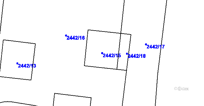 Parcela st. 2442/15 v KÚ Břevnov, Katastrální mapa